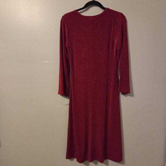 Chico's Women's Red Stretchy Cocktail Shift Dress. Size S Witchy Dark Romance - Picture 2 of 6
